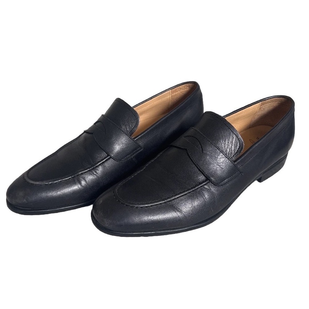 Warfield & Grand Henry Mens Black Leather Penny Loafer Size 10.5 Classic Neutral